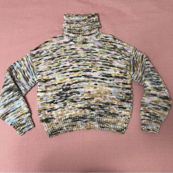 A.L.C. Harper Chunky Space-Dye Marled Merino Wool Turtleneck Sweater size S - Picture 4 of 7